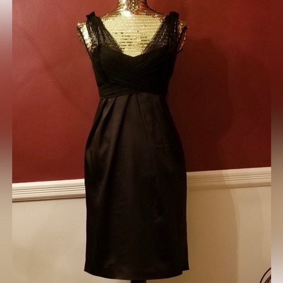 NWOT BCBG Maxazria Tulle Pintuck Sheath Dress - Picture 1 of 9